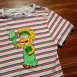 THE SIMPSONS LISA LIBERTY T-SHIRT - Kids XS // Statue Freedom Graphic Tee Shirt